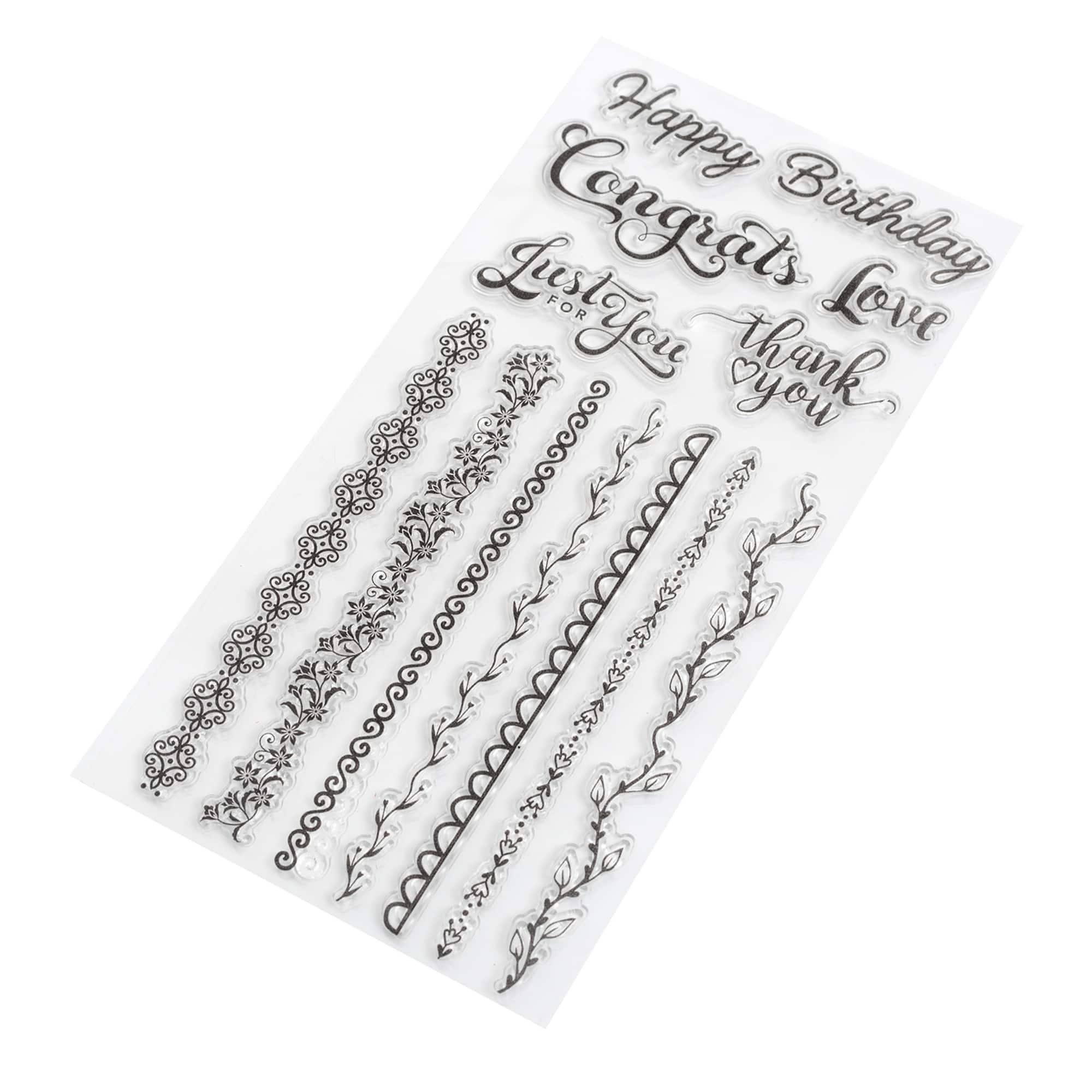 Sentiments & Borders Clear Stamps by Recollections™